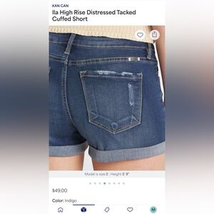 KanCan High Rise Distressed Blue Jean Shorts